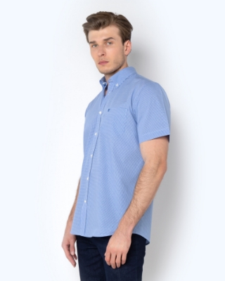 BIG & TALL ΠΟΥΚΑΜΙΣΟ ΠΟΠΛΙΝΑ ΜΠΛΕ thumb