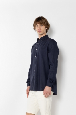 BIG & TALL ΠΟΥΚΑΜΙΣΟ ΛΙΝΟ ΜΠΛΕ thumb