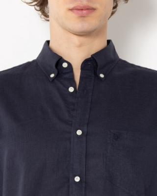 BIG & TALL ΠΟΥΚΑΜΙΣΟ ΛΙΝΟ ΜΠΛΕ thumb