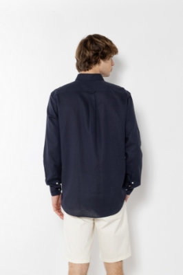 BIG & TALL ΠΟΥΚΑΜΙΣΟ ΛΙΝΟ ΜΠΛΕ thumb