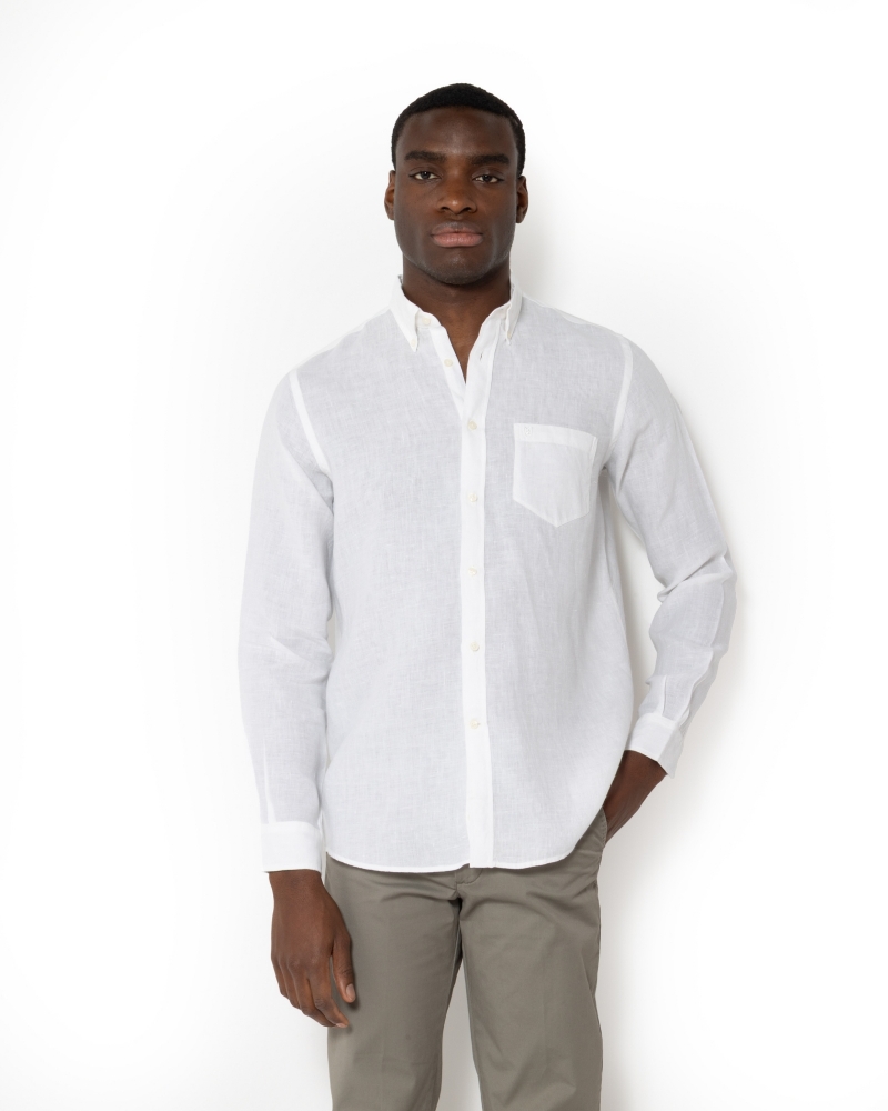 BIG & TALL ΠΟΥΚΑΜΙΣΟ ΛΙΝΟ ΛΕΥΚΟ