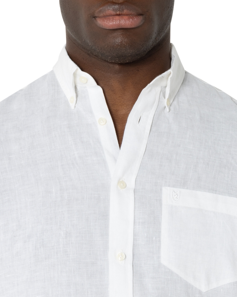 BIG & TALL ΠΟΥΚΑΜΙΣΟ ΛΙΝΟ ΛΕΥΚΟ