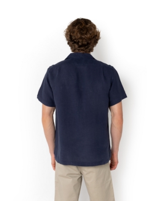 BIG & TALL ΠΟΥΚΑΜΙΣΟ ΛΙΝΟ ΜΠΛΕ thumb