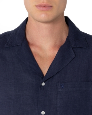 BIG & TALL ΠΟΥΚΑΜΙΣΟ ΛΙΝΟ ΜΠΛΕ thumb