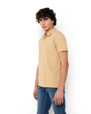 	POLO PIQUE REGULAR FIT ΣΚΟΥΡΟ ΜΠΕΖ thumb