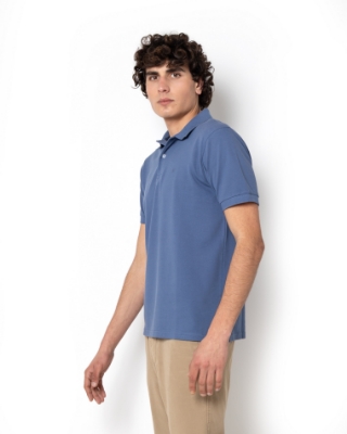 POLO PIQUE REGULAR FIT ΣΚΟΥΡΟ ΣΙΕΛ thumb