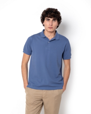 POLO PIQUE REGULAR FIT ΣΚΟΥΡΟ ΣΙΕΛ thumb
