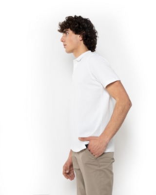 ΜΠΛΟΥΖΑ POLO PIQUE WAFFLE ΛΕΥΚΟ thumb