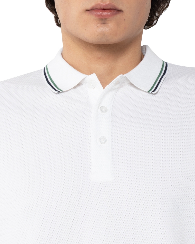 ΜΠΛΟΥΖΑ POLO PIQUE WAFFLE ΛΕΥΚΟ