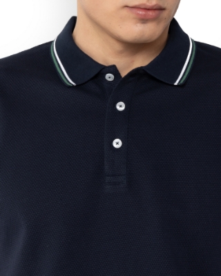 ΜΠΛΟΥΖΑ POLO PIQUE WAFFLE ΜΠΛΕ thumb