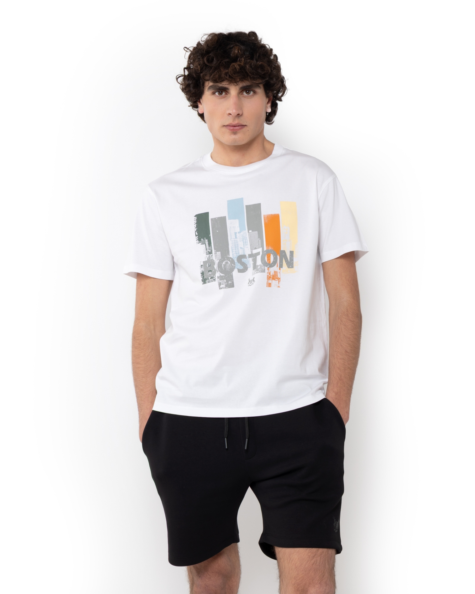ΑΝΔΡΙΚΟ T-SHIRT BOSTON PRINT ΛΕΥΚΟ