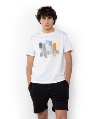 ΑΝΔΡΙΚΟ T-SHIRT BOSTON PRINT ΛΕΥΚΟ thumb