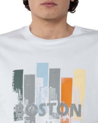 ΑΝΔΡΙΚΟ T-SHIRT BOSTON PRINT ΛΕΥΚΟ thumb