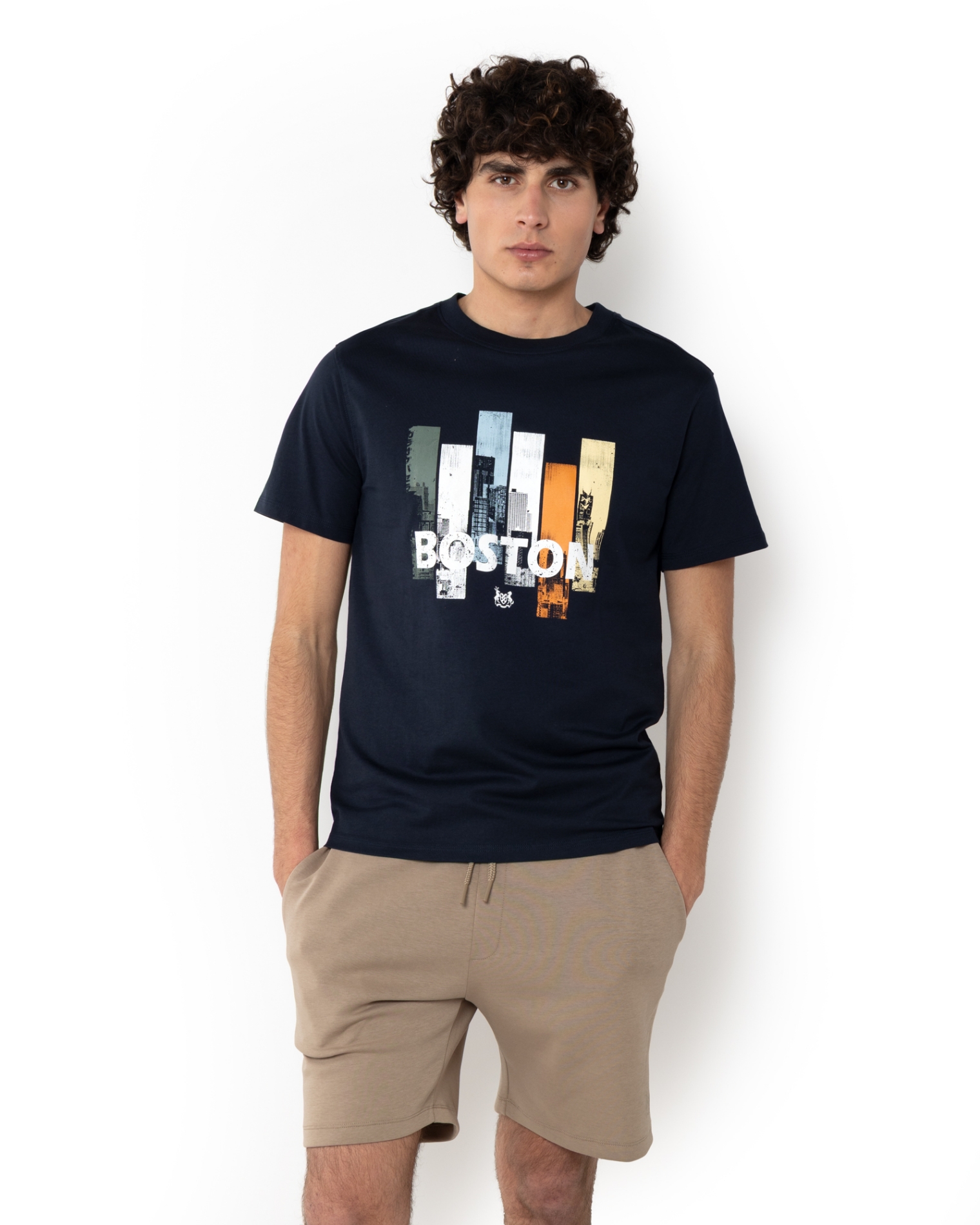 ΑΝΔΡΙΚΟ T-SHIRT BOSTON PRINT ΜΠΛΕ