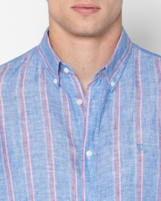 ΑΝΔΡΙΚΟ ΠΟΥΚΑΜΙΣΟ ΡΙΓΕΣ  ΛΙΝΟ REGULAR FIT thumb