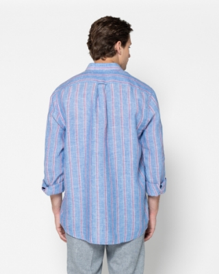 ΑΝΔΡΙΚΟ ΠΟΥΚΑΜΙΣΟ ΡΙΓΕΣ  ΛΙΝΟ REGULAR FIT thumb