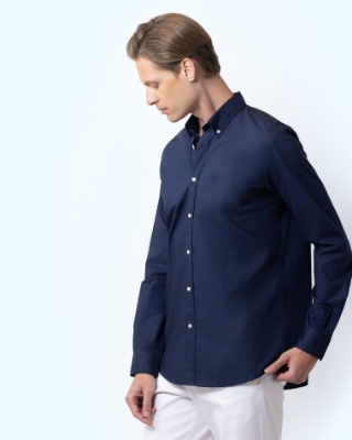 BIG & TALL  ΠΟΥΚΑΜΙΣΟ ΠΟΠΛΙΝΑ REGULAR FIT ΜΠΛΕ thumb