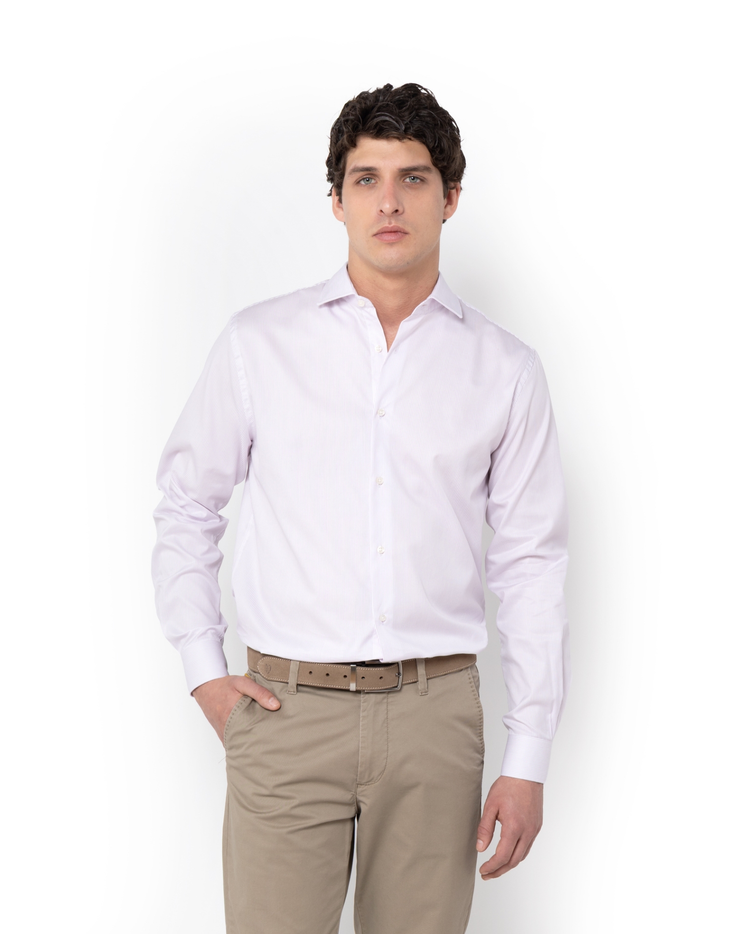 ΑΝΔΡΙΚΟ ΠΟΥΚΑΜΙΣΟ ΡΙΓΕΣ TWILL CUSTOM FIT