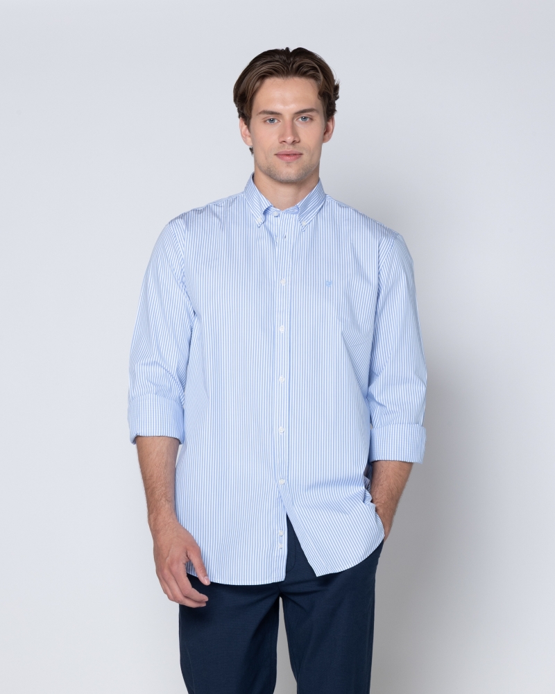 BIG & TAll ΠΟΥΚΑΜΙΣΟ ΠΟΠΛΙΝΑ ΡΙΓΕΣ REGULAR FIT