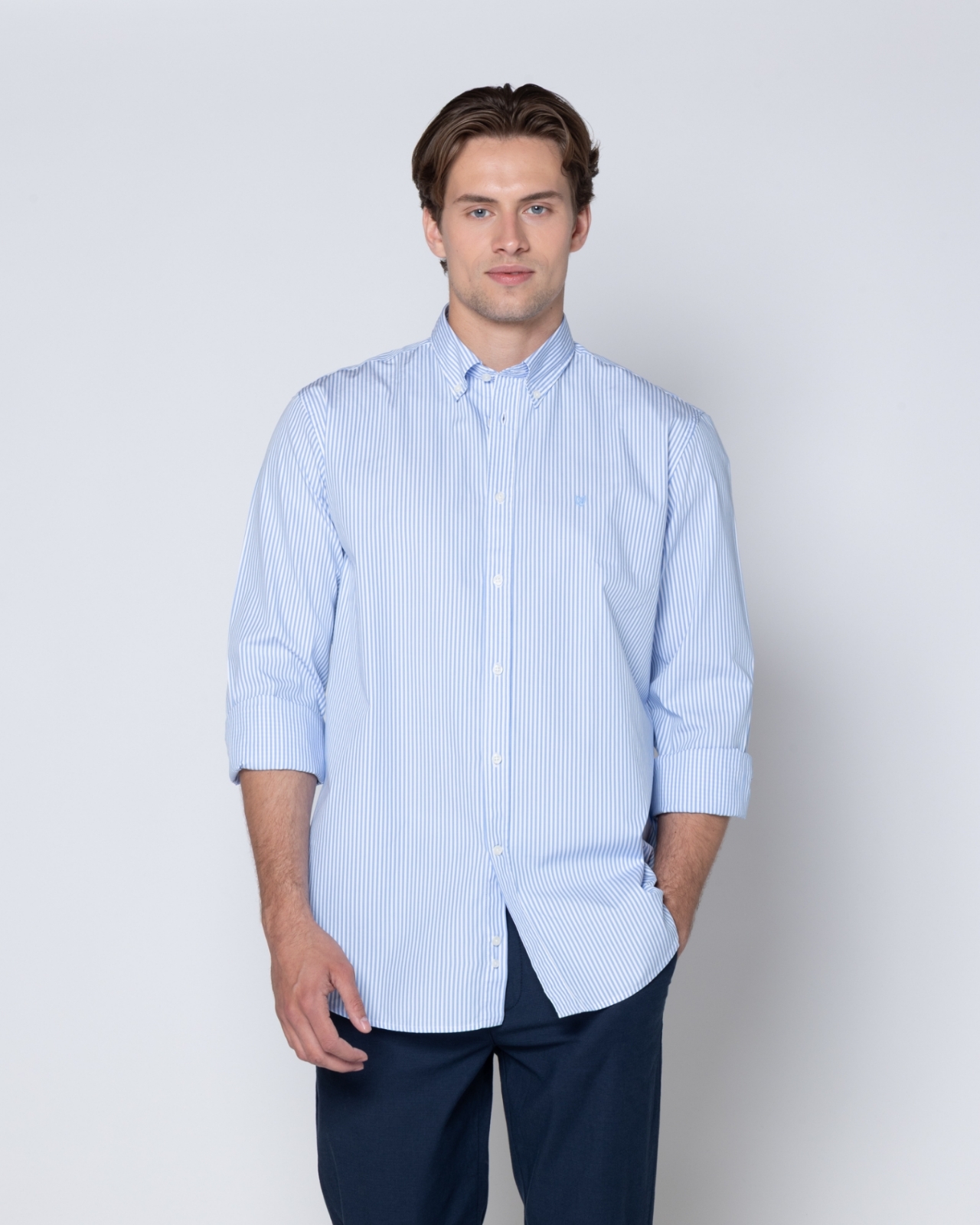 BIG & TAll ΠΟΥΚΑΜΙΣΟ ΠΟΠΛΙΝΑ ΡΙΓΕΣ REGULAR FIT