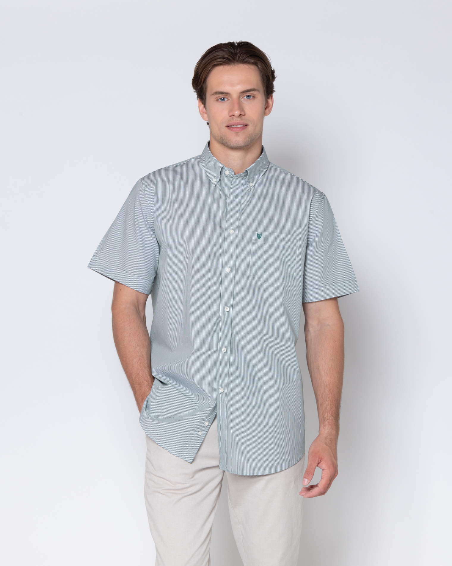 ΠΟΥΚΑΜΙΣΟ ΡΙΓΕΣ ΠΟΠΛΙΝΑ REGULAR FIT