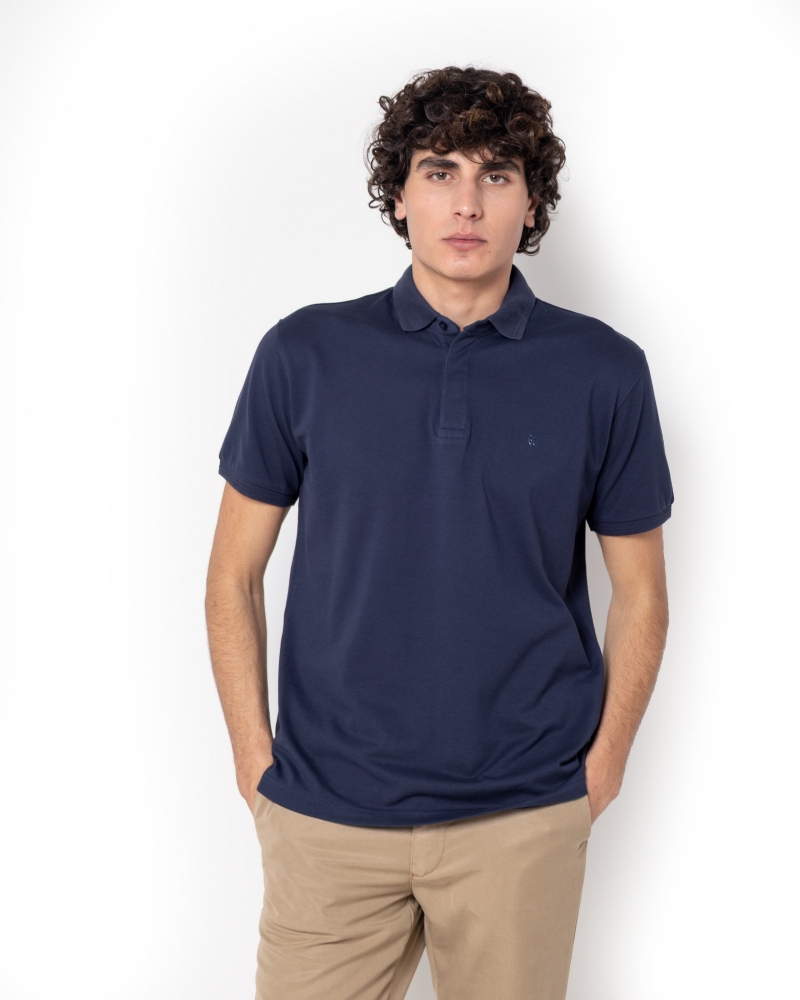 	POLO PIQUE PIMA COTTON ΜΠΛΕ