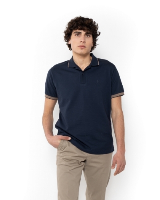 POLO PIQUE WAFFLE ΜΠΛΕ thumb