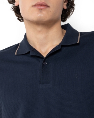 POLO PIQUE WAFFLE ΜΠΛΕ thumb