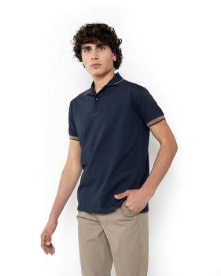 POLO PIQUE WAFFLE ΜΠΛΕ thumb