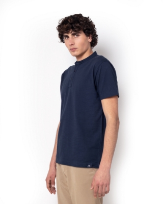 T-SHIRT PIQUE ΦΛΑΜΑ ΜΠΛΕ thumb