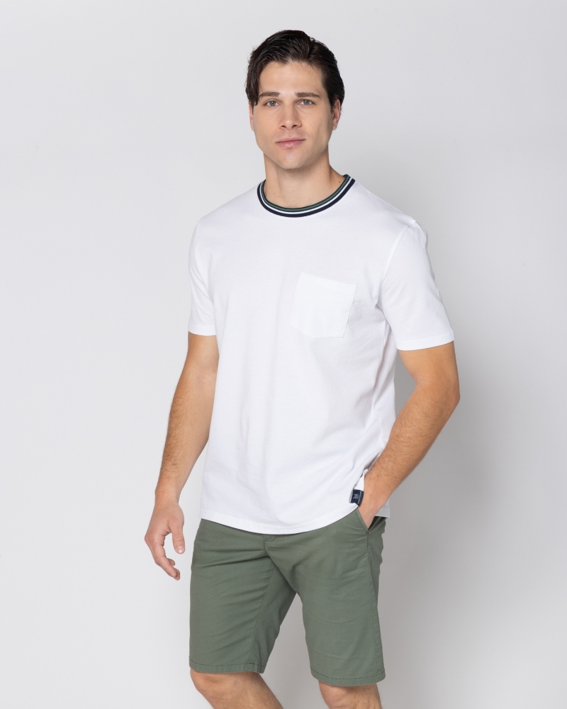 ΛΕΥΚΟ T-SHIRT PIQUE WAFFLE REGULAR FIT