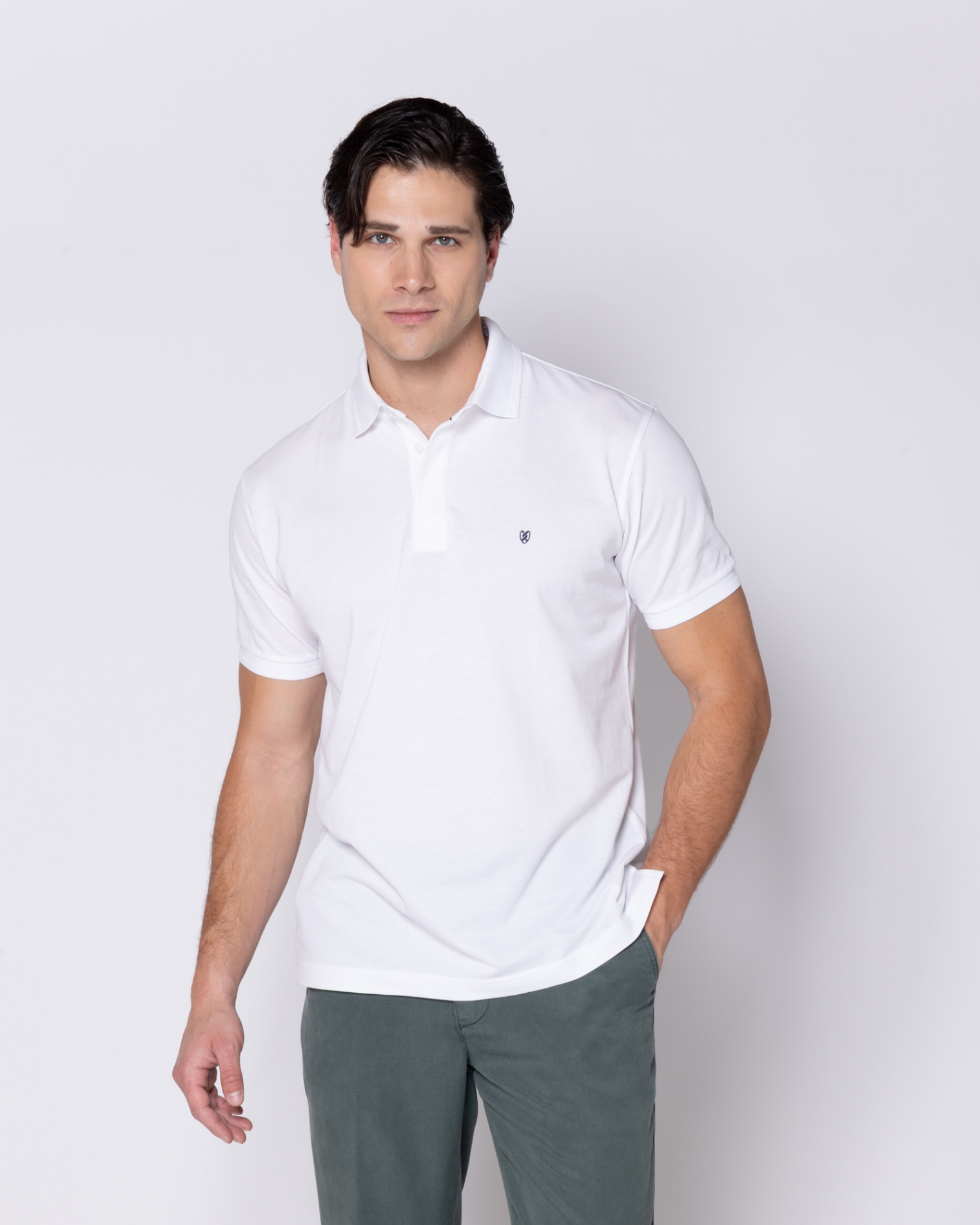 POLO PIQUE PIMA COTTON ΛΕΥΚΟ