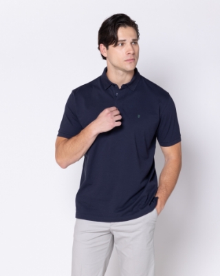 POLO PIQUE PIMA COTTON ΜΠΛΕ thumb
