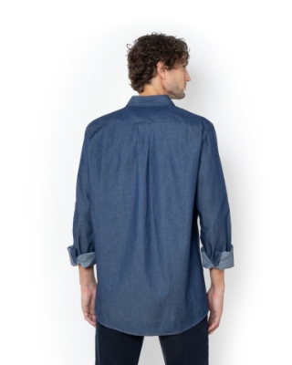 Ανδρικό πουκάμισο denim The Bostonians σε μπλε, μεγάλα μεγέθη, πίσω όψη thumb