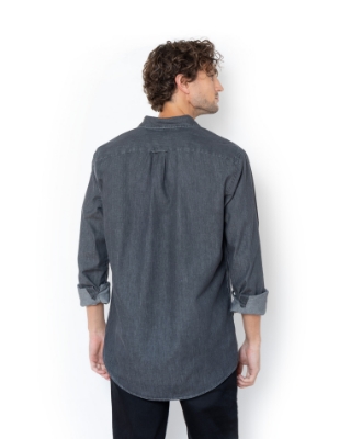 Ανδρικό πουκάμισο denim The Bostonians σε μαύρο, πίσω όψη thumb