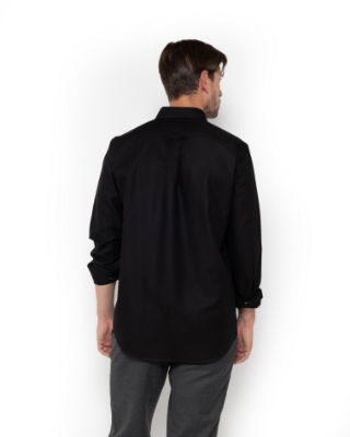Ανδρικό πουκάμισο twill The Bostonians σε μαύρο, πίσω όψη thumb