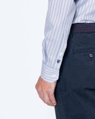 Ανδρικό ριγέ πουκάμισο twill The Bostonians σε μπλε, λεπτομέρεια thumb