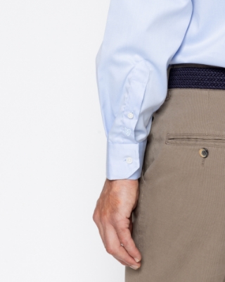 Ανδρικό πουκάμισο twill The Bostonians σε ανοιχτό μπλε, λεπτομέρεια thumb