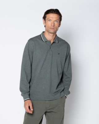 Ανδρική μπλούζα πόλο The Bostonians σε λαδί μελανζέ , μπροστινή όψη thumb