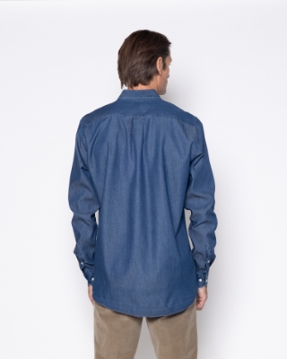 Ανδρικό πουκάμισο denim The Bostonians σε μπλε, πίσω όψη thumb