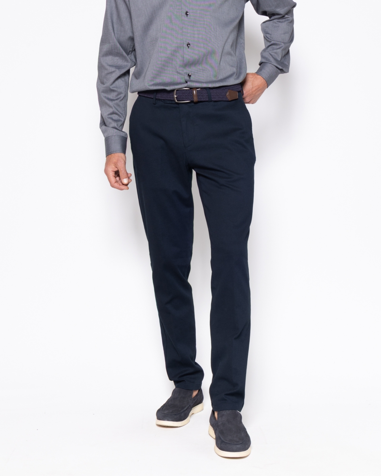 Ανδρικό παντελόνι chino twill The Bostonians σε μπλε, μπροστινή όψη