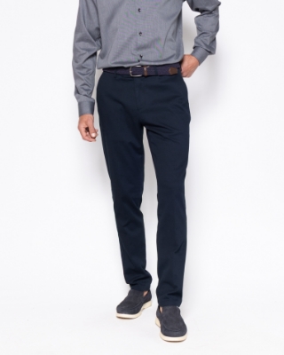 Ανδρικό παντελόνι chino twill The Bostonians σε μπλε, μπροστινή όψη thumb