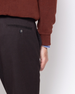 Ανδρικό παντελόνι chino twill The Bostonians σε καφέ, λεπτομέρεια thumb