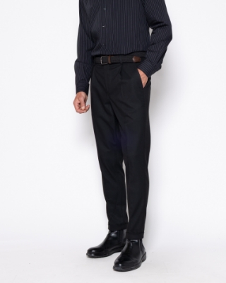 Ανδρικό παντελόνι chino twill The Bostonians σε μαύρο, πλάγια όψη thumb